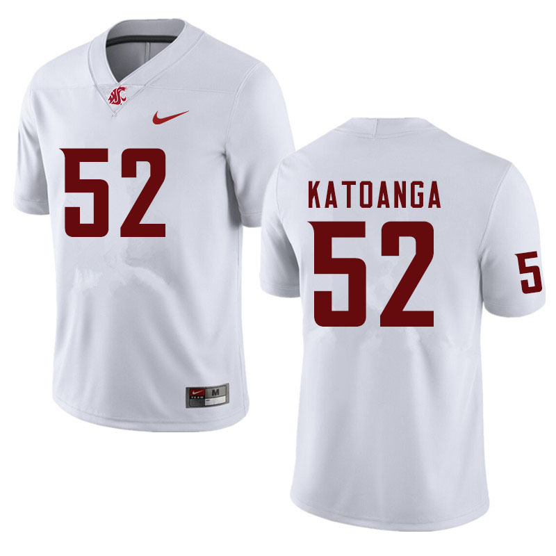 Men #52 Rocky Katoanga Washington State Cougars College Football Jerseys Sale-White